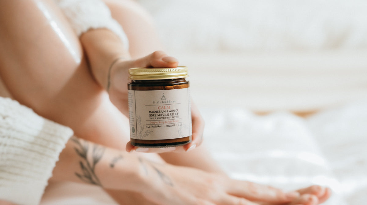 Jar of magnesium arnica sore muscle relief cream
