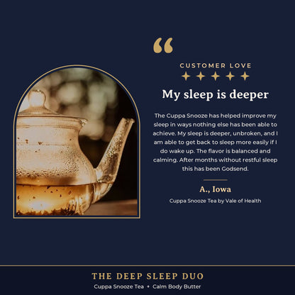 Deep Sleep Holiday Set: CALM + Cuppa Snooze Sleep Tea